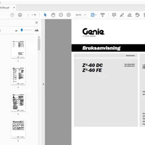 Genie Z-60 DC Z-60 FE Bruksanvisning 1312306SW - PDF DOWNLOAD