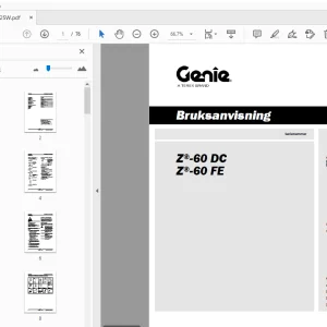 Genie Z-60 DC Z-60 FE Bruksanvisning 1315862SW - PDF DOWNLOAD