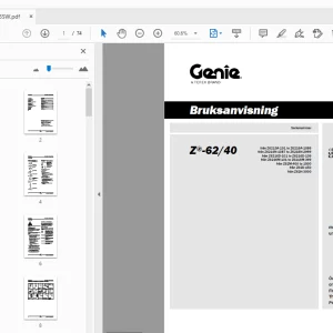 Genie Z-62/40 Bruksanvisning 1257653SW - PDF DOWNLOAD