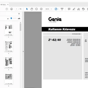 Genie Z-62/40 Kullanım Kılavuzu 1257653TR - PDF DOWNLOAD