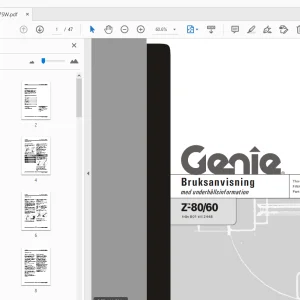 Genie Z-80/60 Bruksanvisning med underhållsinformation 1000237SW - PDF