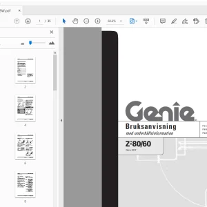 Genie Z-80/60 Bruksanvisning med underhållsinformation 82258SW - PDF