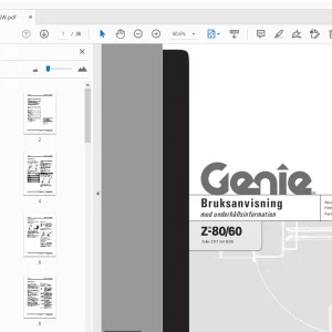 Genie Z-80/60 Bruksanvisning med underhållsinformation 82578SW - PDF
