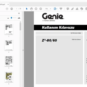 Genie Z-80/60 Kullanım Kılavuzu 1258948TR - PDF DOWNLOAD