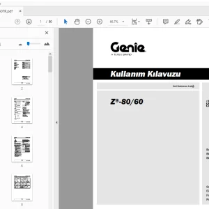 Genie Z-80/60 Kullanım Kılavuzu 1318180TR - PDF DOWNLOAD