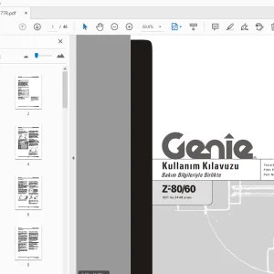 Genie Z-80/60 Kullanım Kılavuzu Bakım Bilgileriyle birlikte 1000237TR - PDF