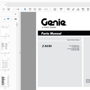Genie Z-80/60 Parts Manual 88618 - PDF DOWNLOAD