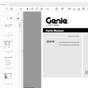 Genie Z33/18 Parts Manual 1257101 - PDF DOWNLOAD