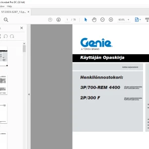 Genie lift 3P/700-REM 4400 2P/300 F Käyttäjän Opaskirja