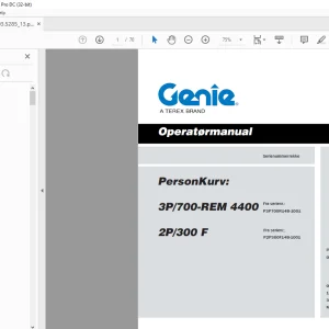 Genie lift 3P/700-REM 4400 2P/300 F Operatørmanual - PDF DOWNLOAD