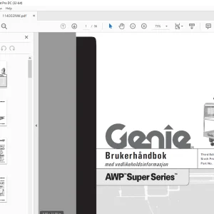 Genie lift AWP Super Series brukerhåndbok 114002 - PDF DOWNLOAD