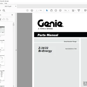 Genie lift Boom Z-34/22 Parts Manual 56010 - PDF DOWNLOAD