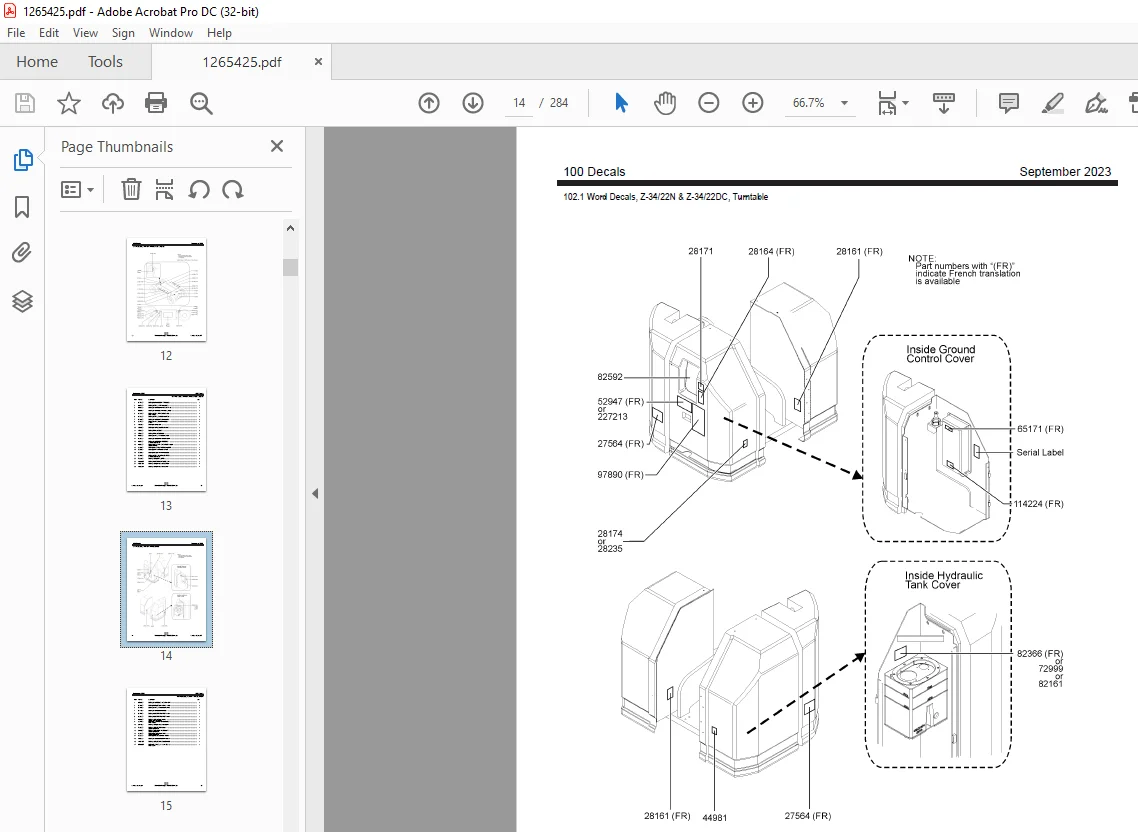Genie lift Boom Z-34/22Bi-Energy Z-34/22DC Z-34/22N Parts Manual 1265425 - Image 4