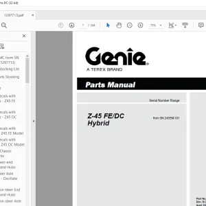 Genie lift Boom Z-45 FE/DC Parts Manual 1297713 - PDF DOWNLOAD