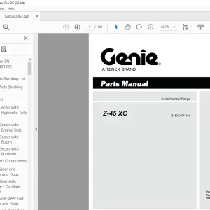 Genie lift Boom Z-45 XC Parts Manual 1285300 - PDF DOWNLOAD