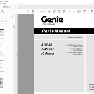 Genie lift Boom Z-45/25 Z-45/25J IC Power Parts Manual - PDF DOWNLOAD