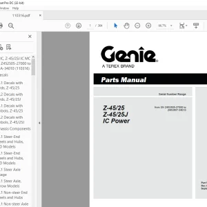 Genie lift Boom Z-45/25 Z-45/25J IC Power Parts Manual - PDF DOWNLOAD