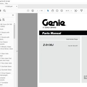 Genie lift Boom Z-51/30J Parts Manual 110283  -  PDF DOWNLOAD