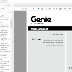 Genie lift Boom Z-51/30J Parts Manual 1251779 - PDF DOWNLOAD