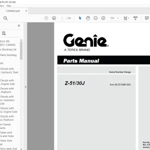 Genie lift Boom Z-51/30J Parts Manual 1304442 - PDF DOWNLOAD