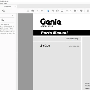 Genie lift Boom Z-60/34 Parts Manual 65440  - PDF DOWNLOAD