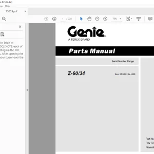 Genie lift Boom Z-60/34 Parts Manual 75859 - PDF DOWNLOAD