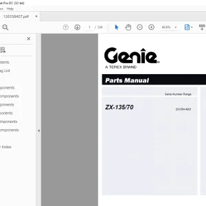 Genie lift Boom ZX-13570 Parts Manual 1263384 - PDF DOWNLOAD