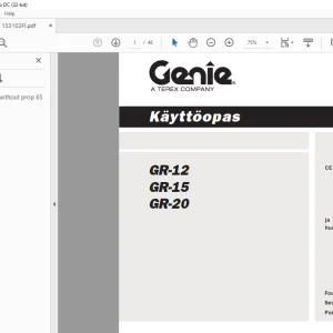 Genie lift GR-12 GR-15 GR-20 Käyttöopas 133102 PDF