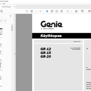 Genie lift GR-12 GR-15 GR-20 Käyttöopas 133572 - PDF DOWNLOAD (Finnish)