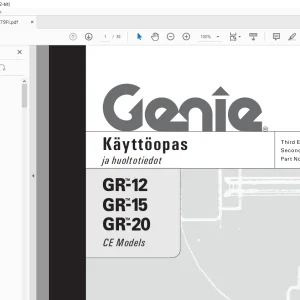 Genie lift GR-12 GR-15 GR-20 Käyttöopas 97779 -  PDF DOWNLOAD
