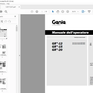Genie lift GR-12 GR-15 GR-20 Manuale dell’operatore 1297725