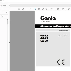 Genie lift GR-12 GR-15 GR-20 Manuale dell’operatore 133572 PDF