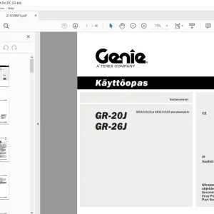 Genie lift GR-20J GR-26J Käyttöopas 216596  - PDF DOWNLOAD