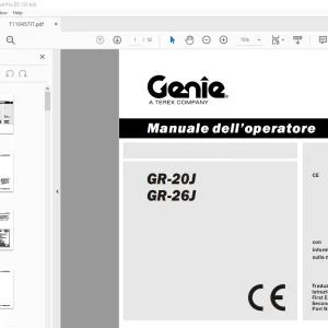 Genie lift GR-20J GR26J Manuale dell’operatore 110457  - PDF DOWNLOAD (Italian)