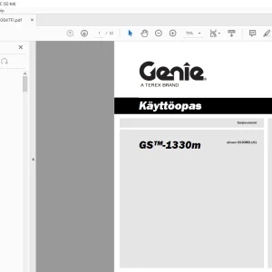 Genie lift GS-1330m Power Käyttöopas 1290847 - PDF DOWNLOAD