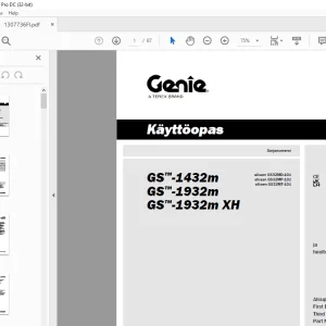 Genie lift GS-1432m GS-1932m GS-1932m XH Käyttöopas PDF