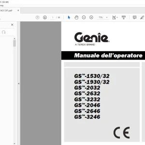Genie lift GS-153032 CE GS-193032 GS-2032 GS-2632 GS-3232 GS-2046 GS-2646 GS-3246 Manuale dell’operatore