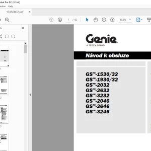 Genie lift GS-1530/32 CE GS-1930/32 GS-3232 GS-2646 GS-3246 Návod k obsluze  PDF
