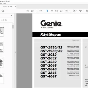 Genie lift GS-1530/32 GS-1930/32 GS-2032 GS-2632 GS-3232 GS-2046Käyttöopas