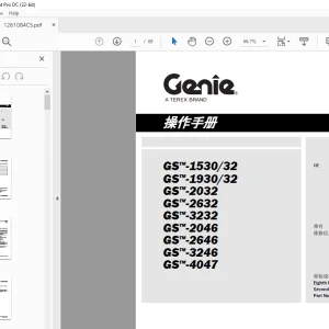 Genie lift GS-1530/32 GS-1930/32 GS-2032 GS-2632 GS-3232 GS-2046 GS-2646 GS-3246 GS-4047 操作手册