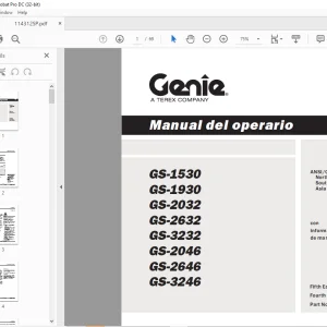 Genie lift GS-1530GS-1930GS-2032GS-2632GS-3232GS-2046GS-Manual del operario