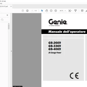 Genie lift GS-2669 GS-3369 GS-4069 Bi-Energy Power Manuale dell’operatore 1252741