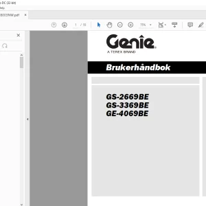 Genie lift GS-2669BE GS-3369BE GE-4069BE Brukerhåndbok