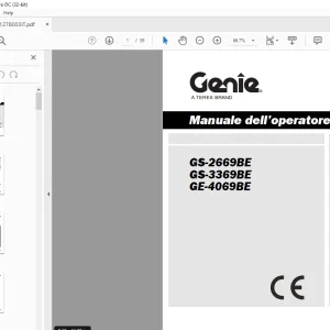 Genie lift GS-2669BE GS-3369BE GE-4069BE Manuale dell’operatore 1278003