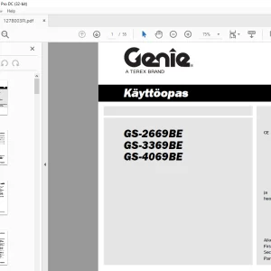 Genie lift GS-2669BE GS-3369BE GS-4069BE Käyttöopas 1278003