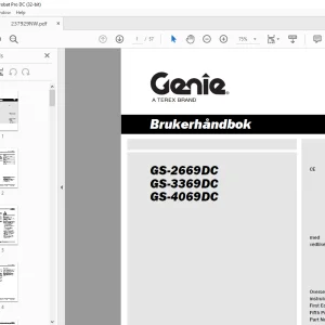 Genie lift GS-2669DC GS-3369DC GS-4069DC Brukerhåndbok  - PDF DOWNLOAD