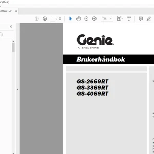 Genie lift GS-2669RT GS-3369RT GS-4069RT Brukerhåndbok 1278001 PDF
