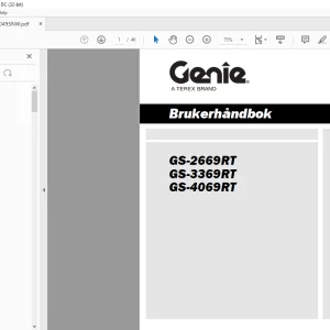 Genie lift GS-2669RT GS-3369RT GS-4069RT Brukerhåndbok 230495 - PDF DOWNLOAD