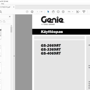 Genie lift GS-2669RT GS-3369RT GS-4069RT Käyttöopas 1278001 PDF