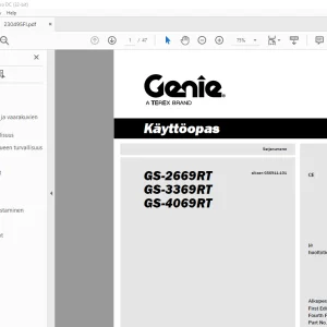 Genie lift GS-2669RT GS-3369RT GS-4069RT Käyttöopas 230495